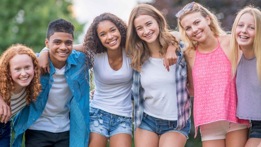 group of teenagers smiling