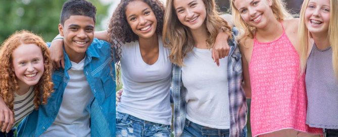 group of teenagers smiling