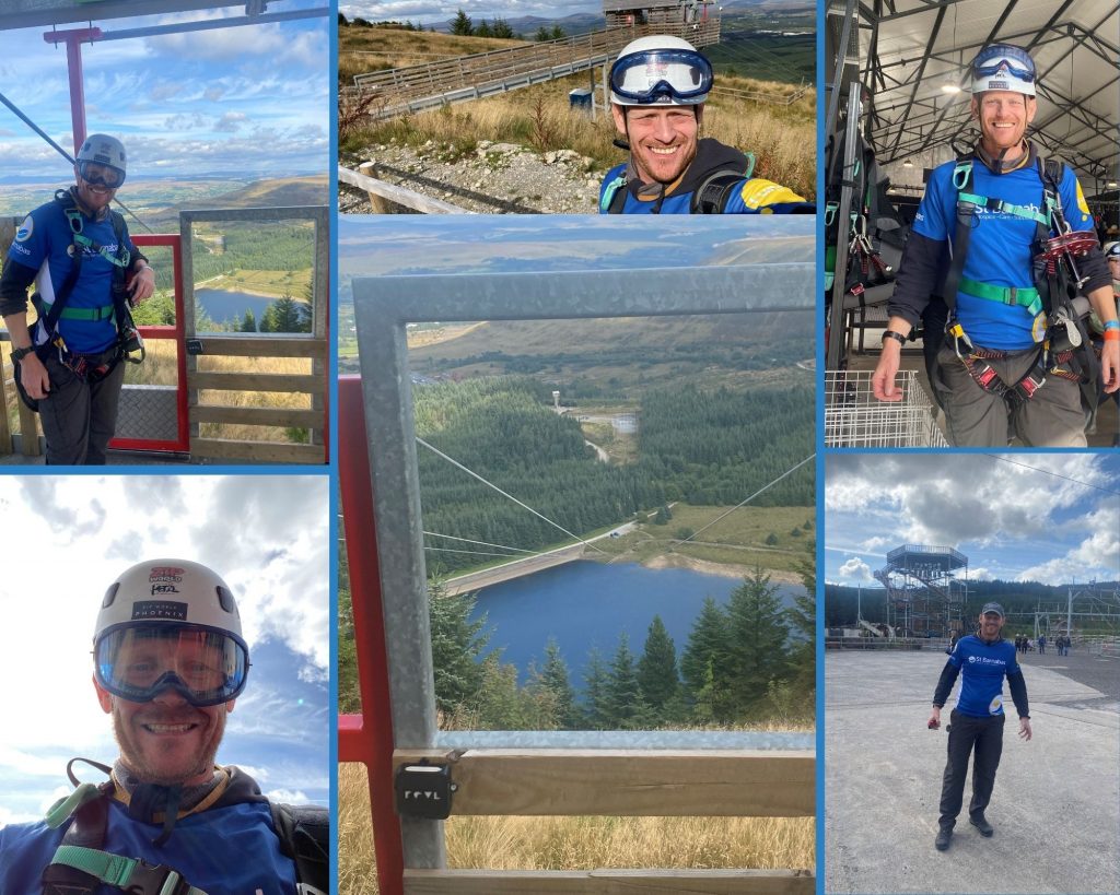 Chris completing his challenges for charity